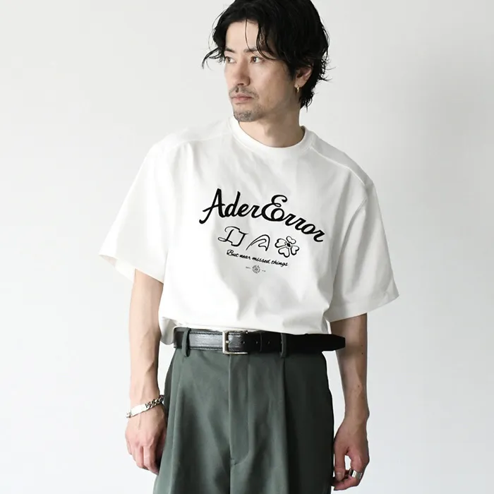 ADERERROR  |Crew Neck Unisex Street Style Plain Cotton Short Sleeves