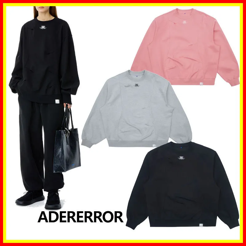 ADERERROR  |Unisex Street Style Plain Cotton Logo Sweatshirts