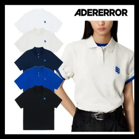 ADERERROR  |Unisex Street Style Plain Short Sleeves Logo Polos