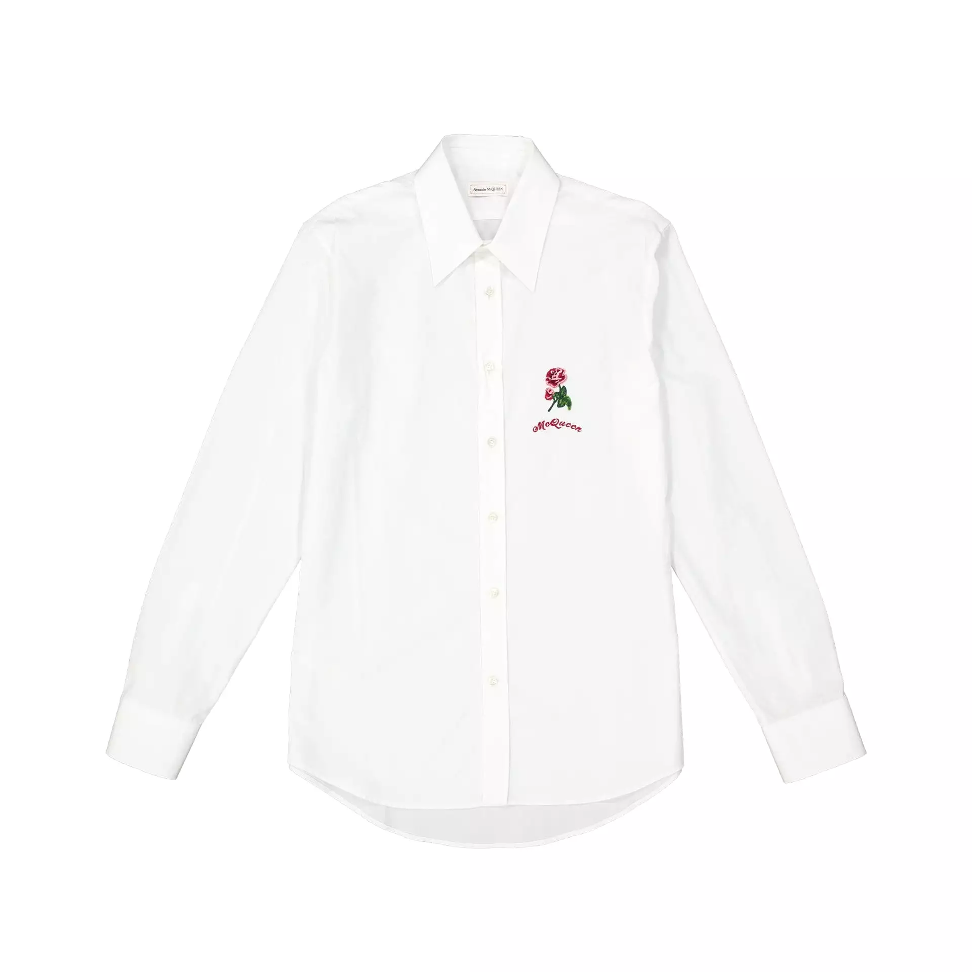 Alexander Mcqueen - Camicia in cotone con dettaglio floreale