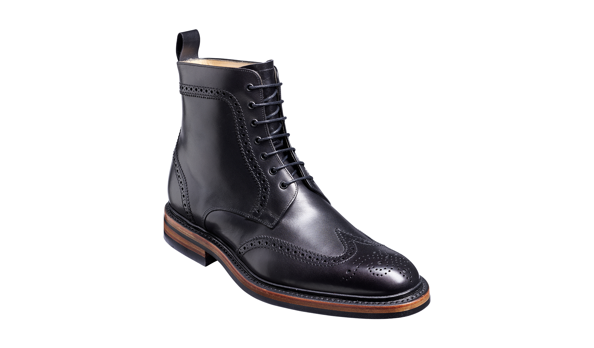 Barker Calder Rugged Wind Cap Boot- Black Calf