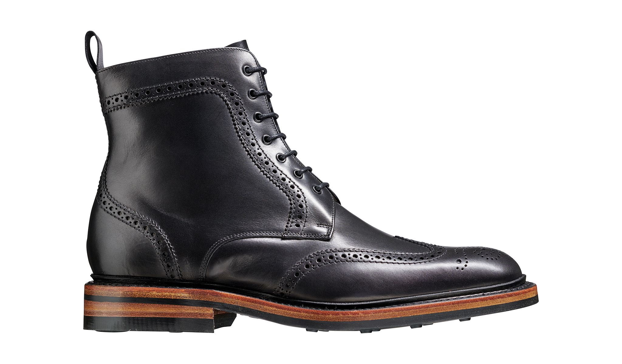 Barker Calder Rugged Wind Cap Boot- Black Calf