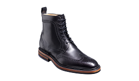 Barker Calder Rugged Wind Cap Boot- Black Calf