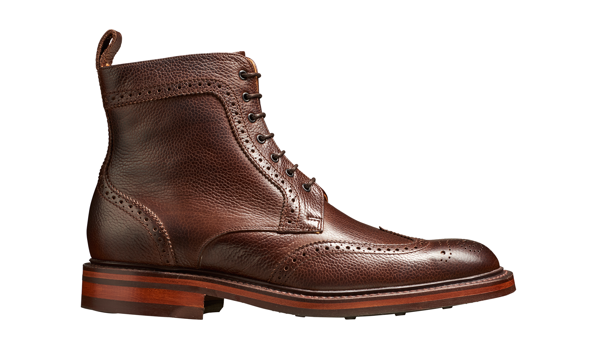 Barker Calder Rugged Wind Cap Boot-  Dark Brown Grain