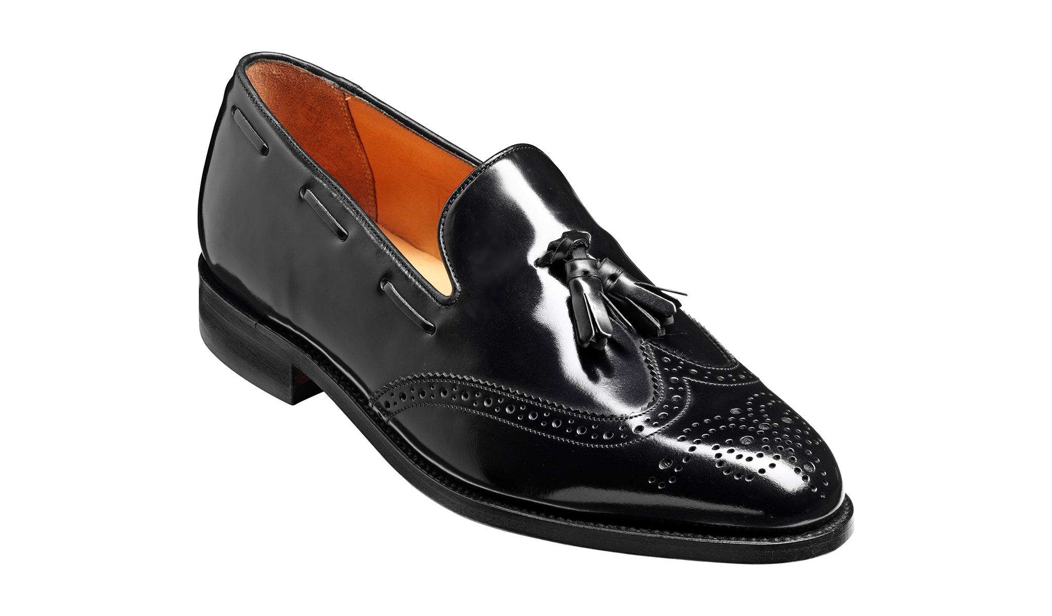 Barker Clive  Classic Wing Cap Loafer -Hi Shine Black