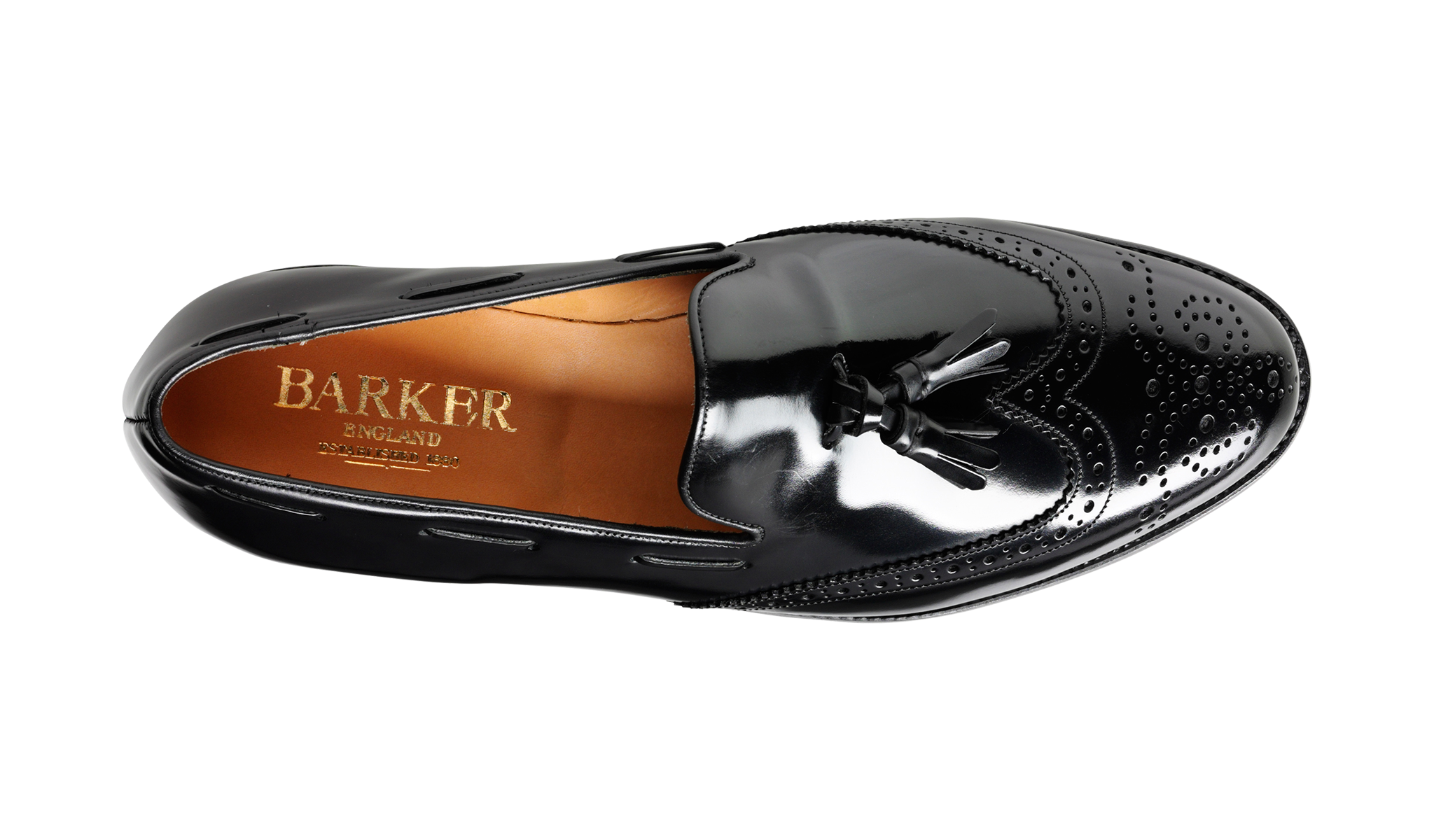 Barker Clive  Classic Wing Cap Loafer -Hi Shine Black