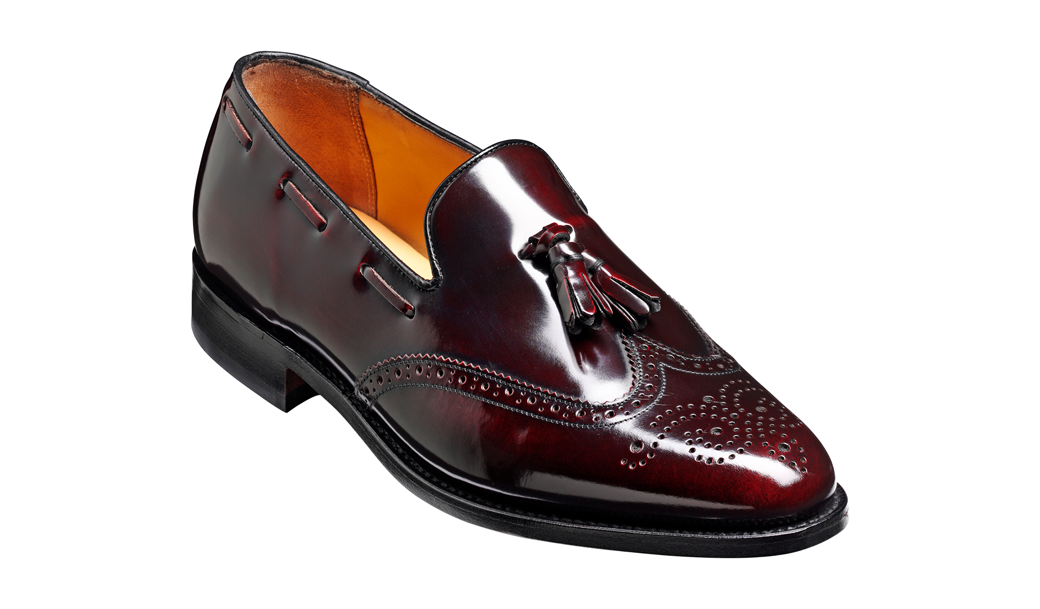 Barker Clive  Classic Wing Cap Loafer -Hi Shine Burgundy