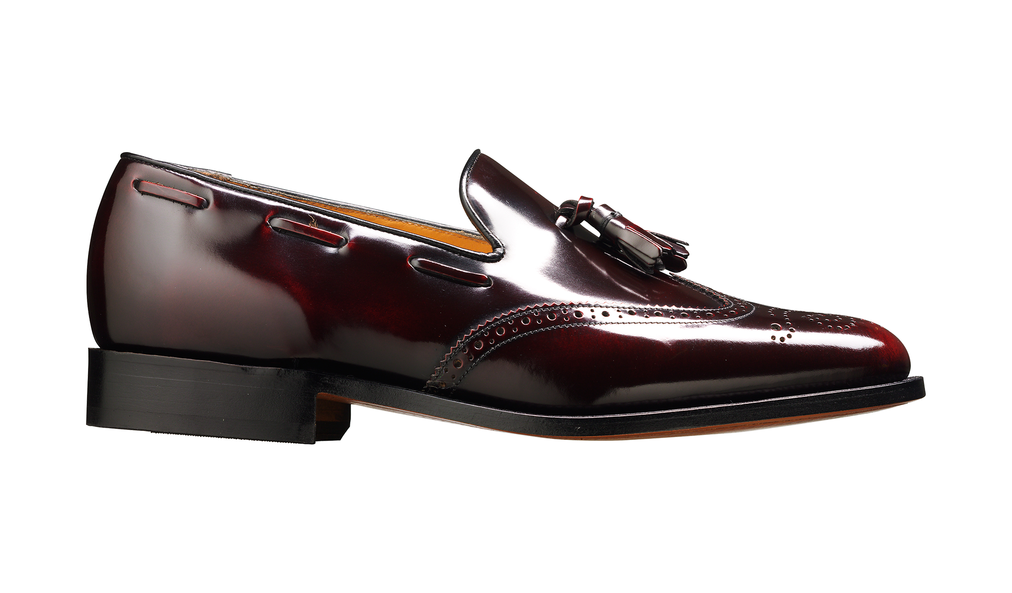 Barker Clive  Classic Wing Cap Loafer -Hi Shine Burgundy