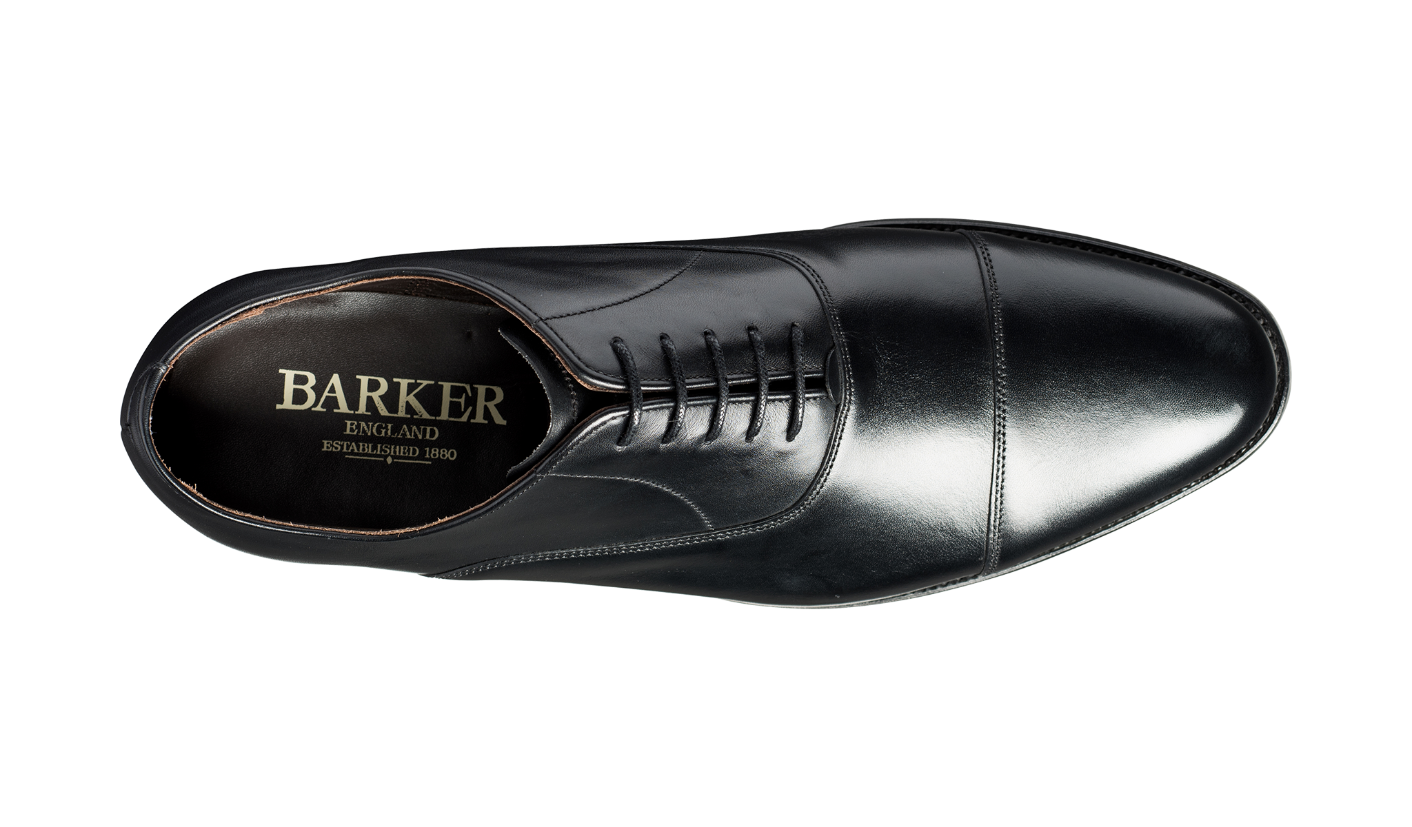 Barker Duxford  toe-cap Oxford Shoe  -Black Calf