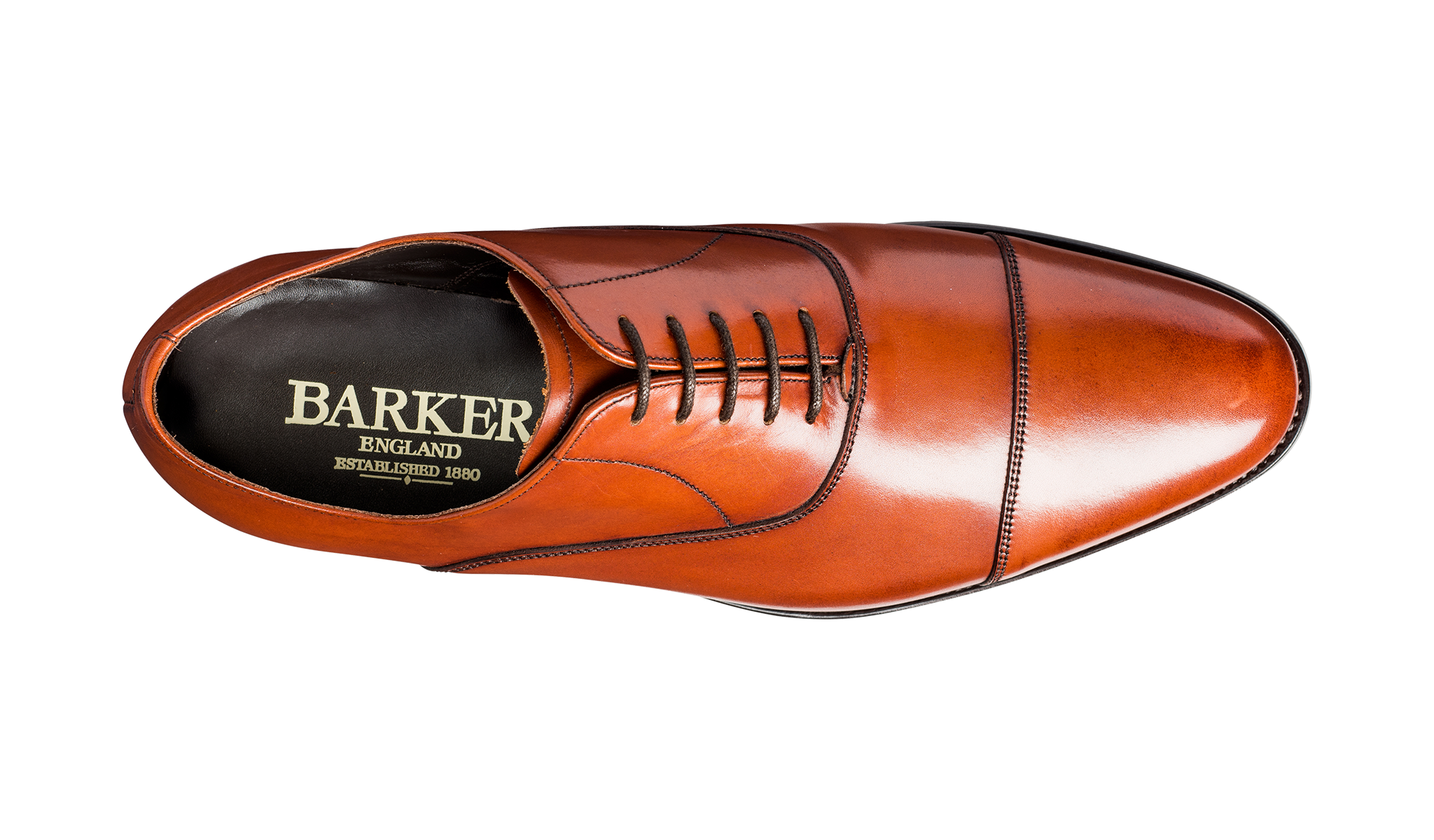 Barker Duxford  toe-cap Oxford Shoe  -Rosewood Calf