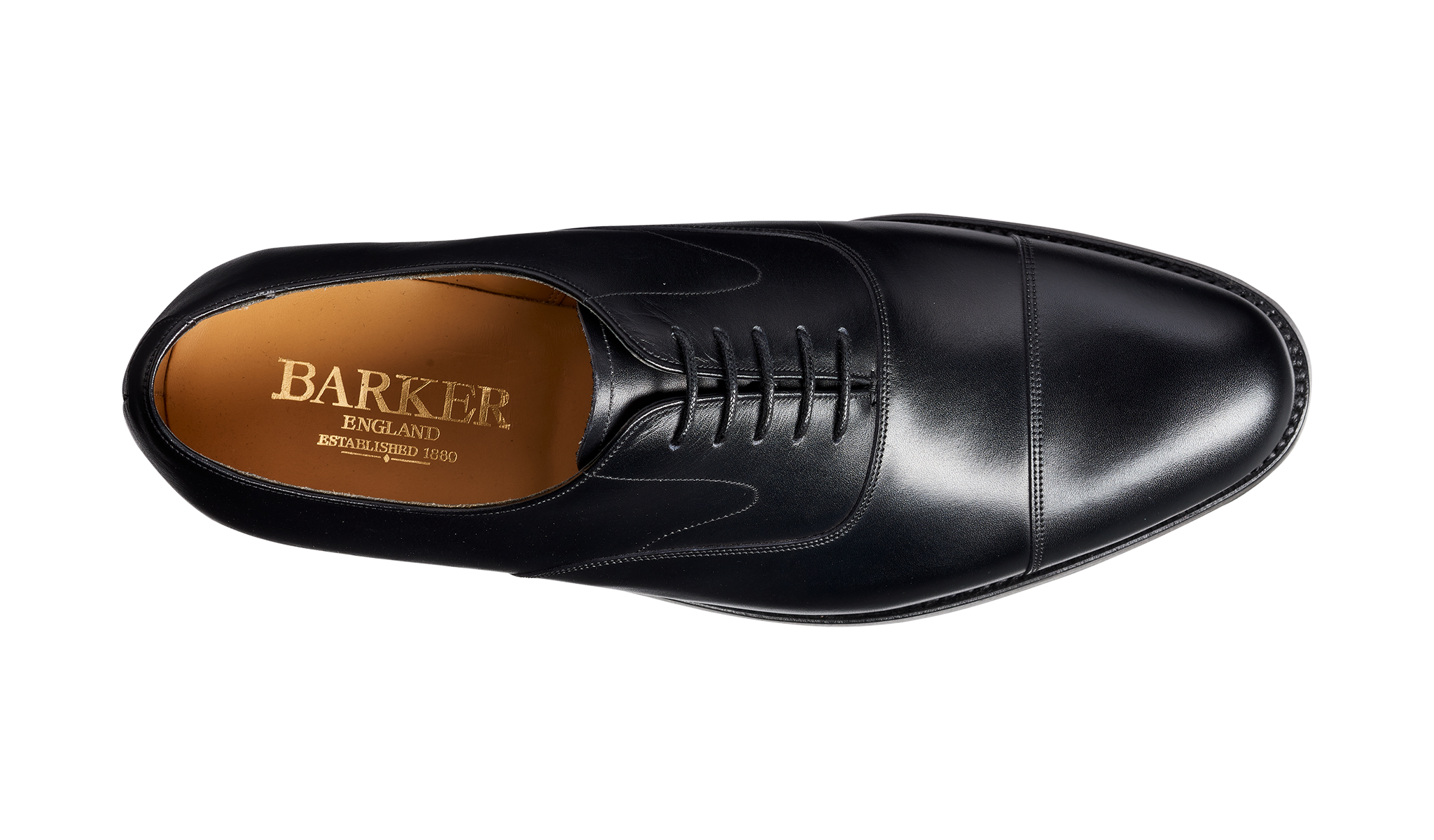 Barker Malvern  Toe-Cap Oxford Shoe -Black Calf