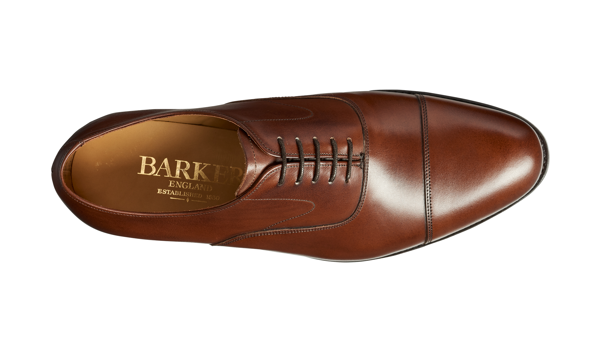 Barker Malvern toe-cap Oxford  Shoe- Dark Walnut Calf