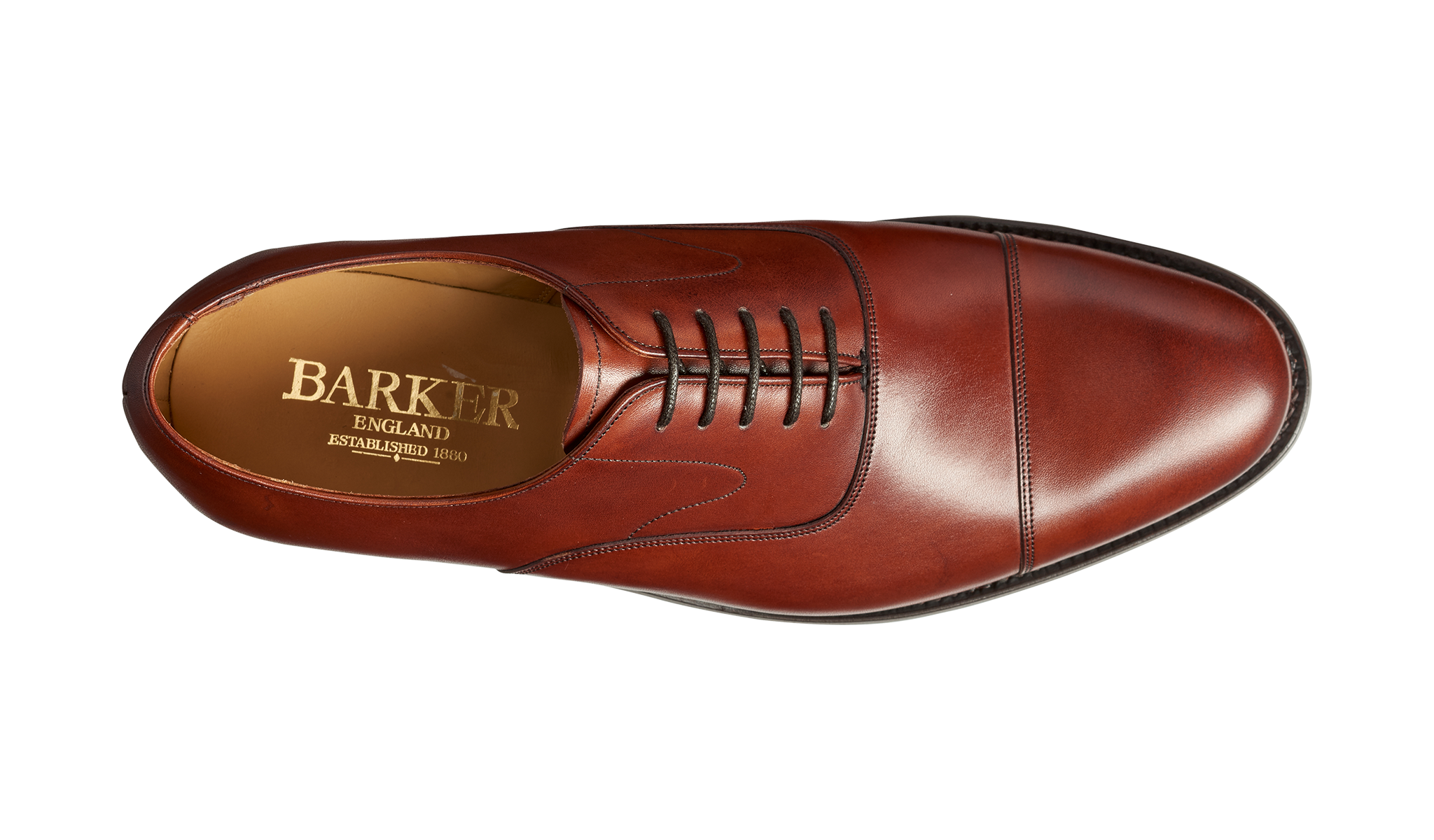 Barker Malvern toe- cap Oxford  Shoe - Rosewood Calf