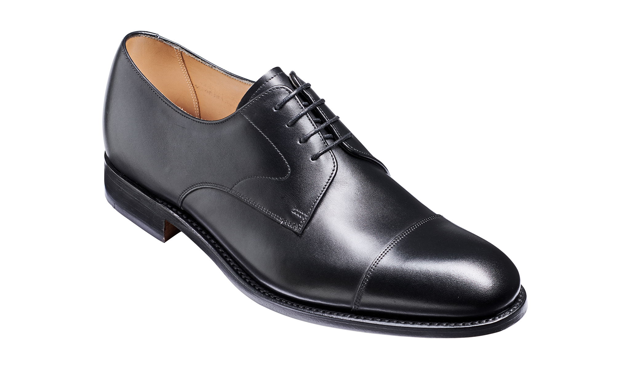 Barker Morden Classic toe-cap Derby Shoe -Black Calf