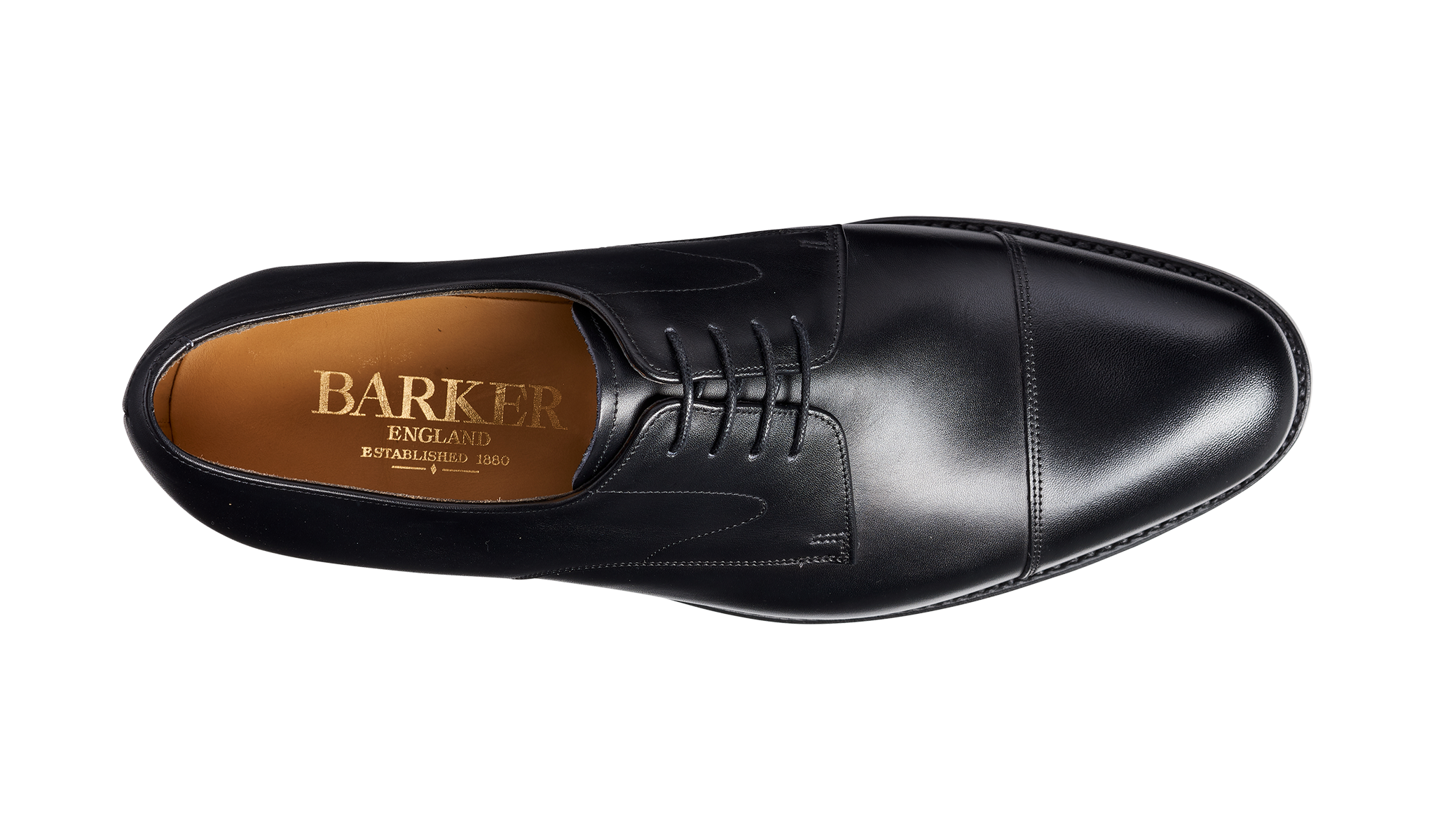 Barker Morden Classic toe-cap Derby Shoe -Black Calf