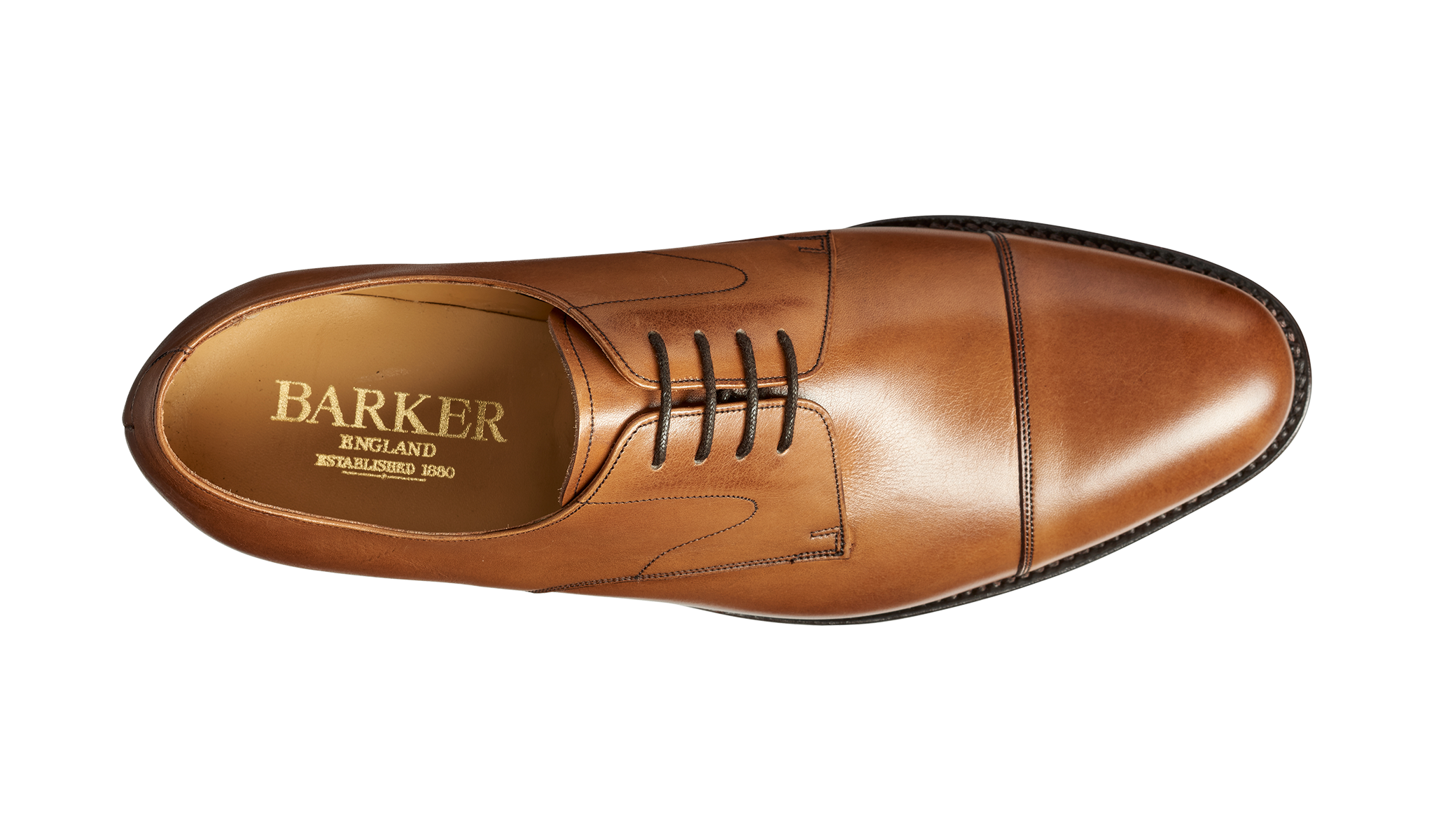 Barker Morden Classic toe- cap Derby Shoe  - Conker Calf