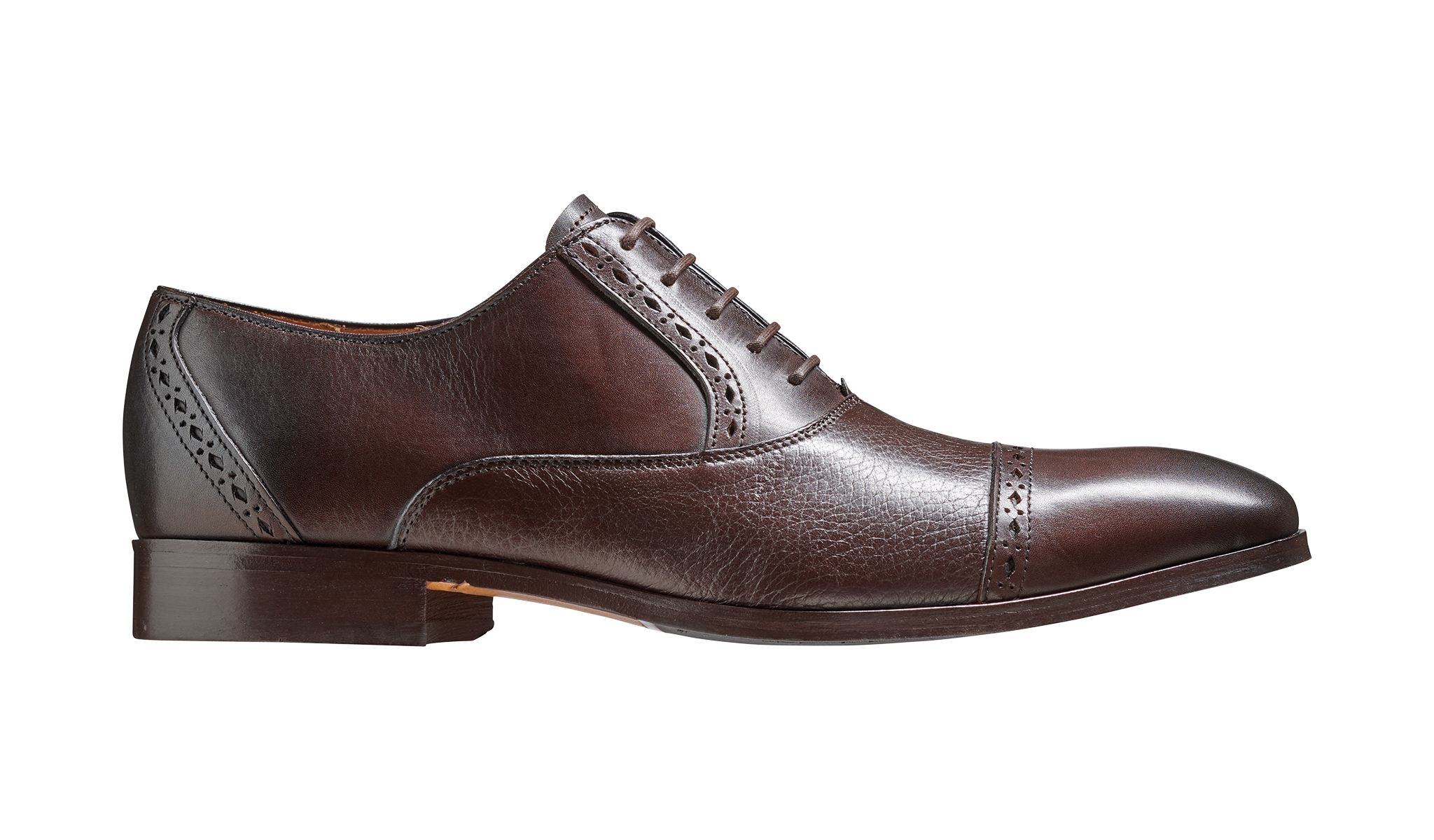 Barker Ramsgate Toe-Cap Oxford Shoe - Dark Walnut / Dark Brown Derskin