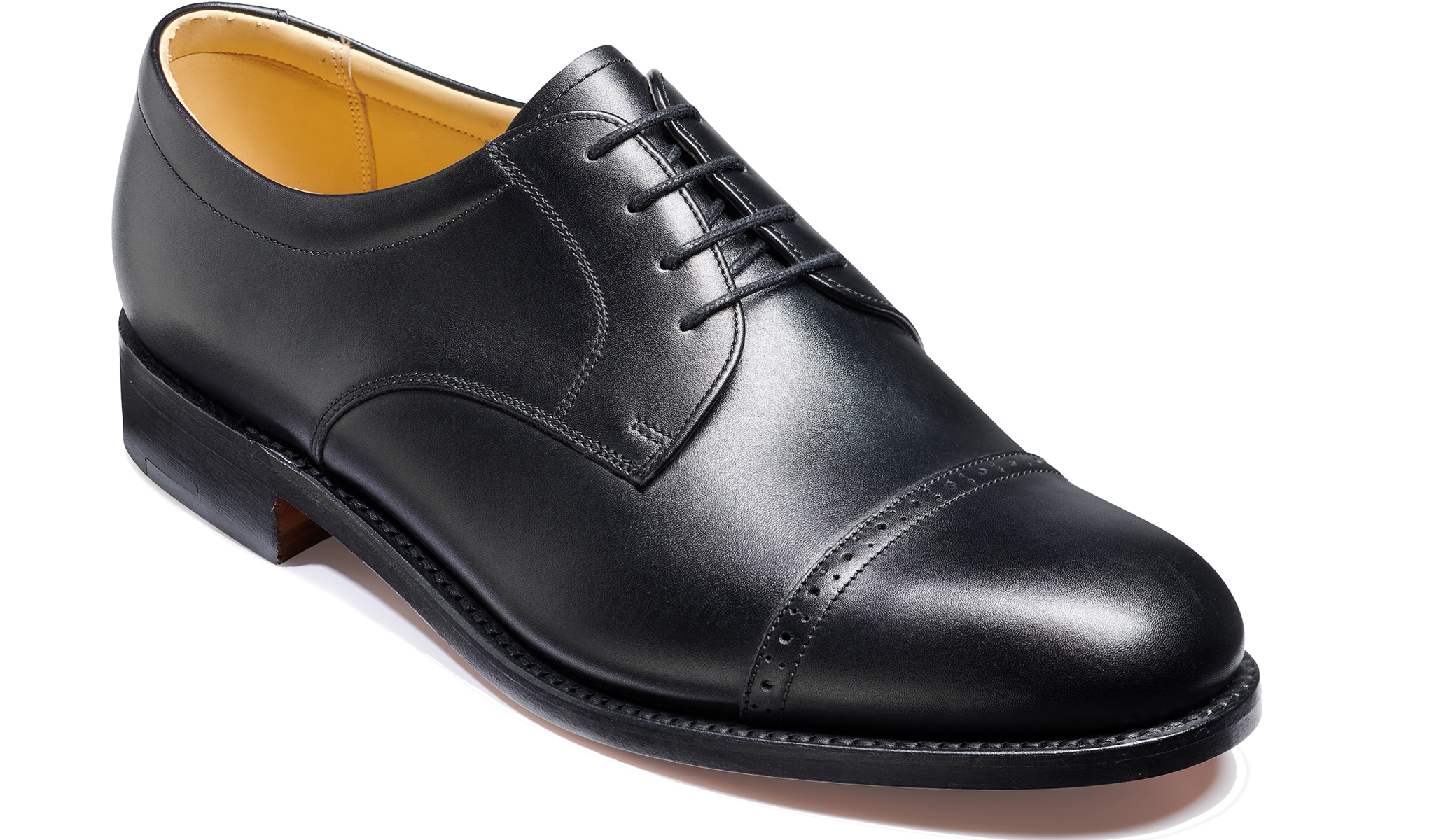 Barker Staines Toe-Cap Shoe -  Black Calf