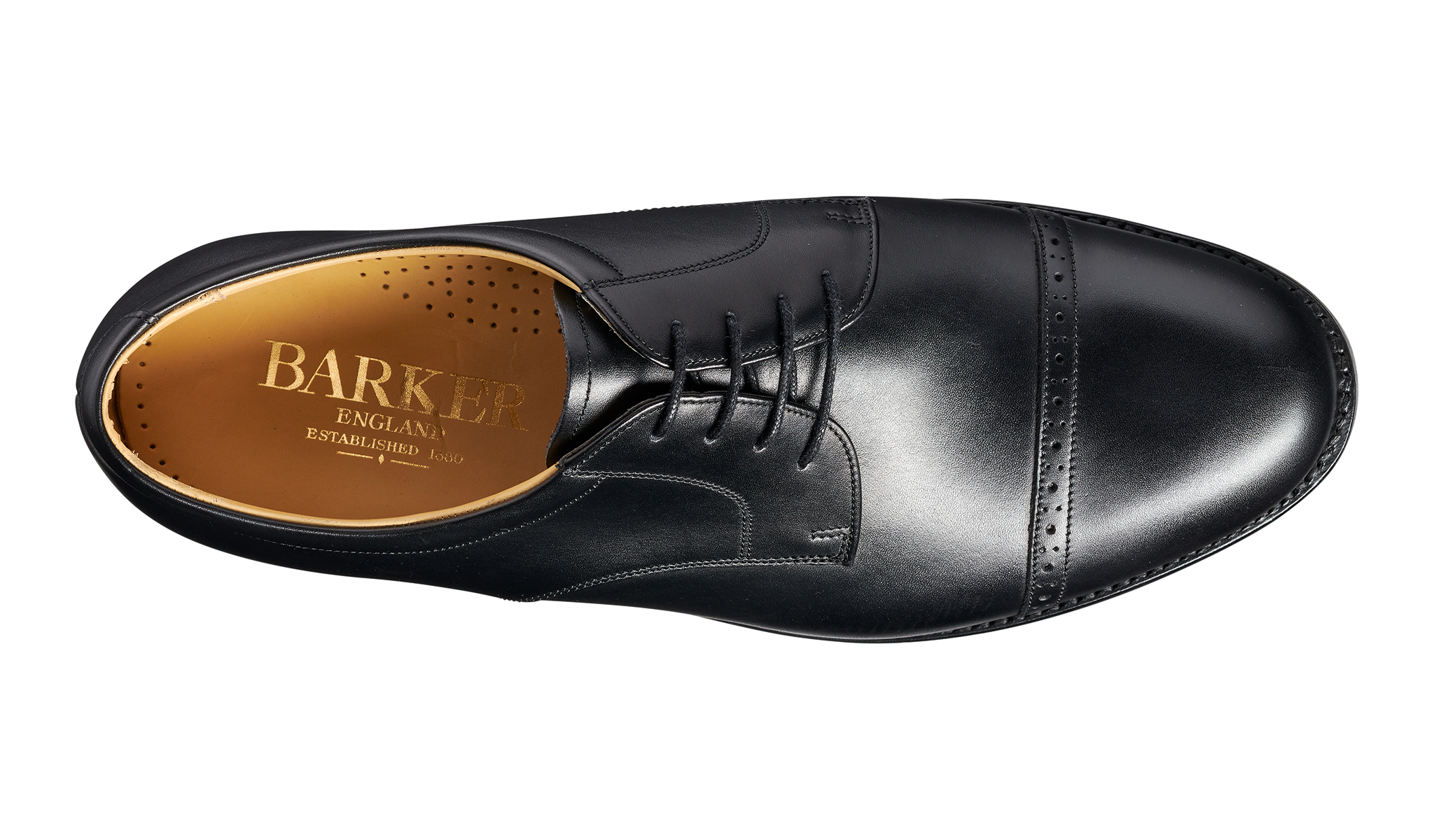 Barker Staines Toe-Cap Shoe -  Black Calf