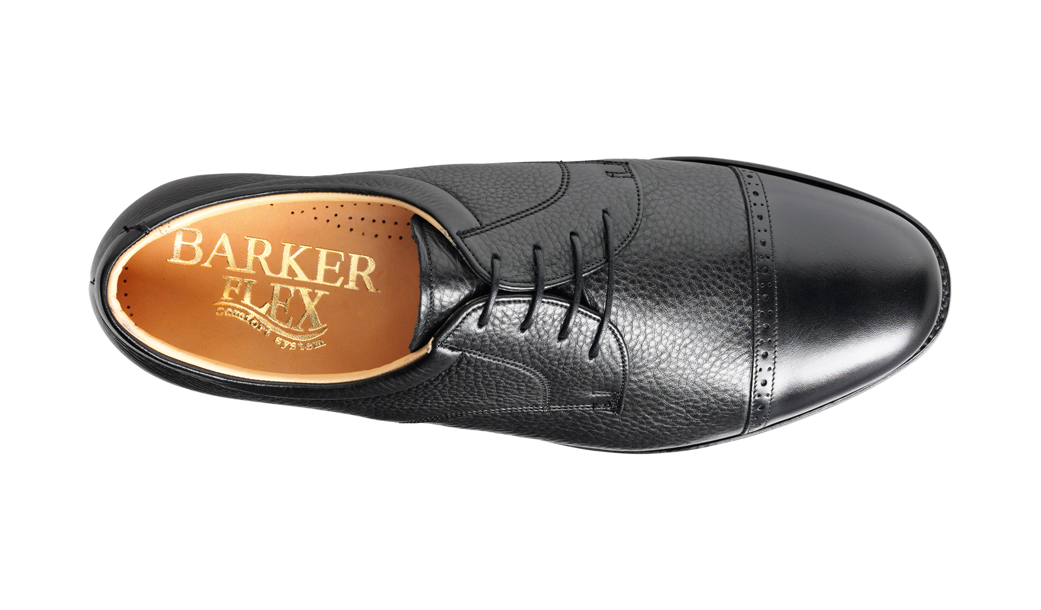 Barker Staines Toe-Cap Shoe -  Black Softie