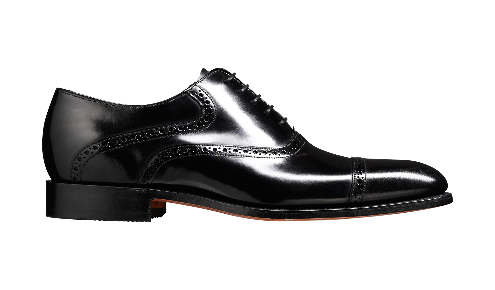 Barker Wilton toe- cap Oxford Shoe - Hi Shine Black