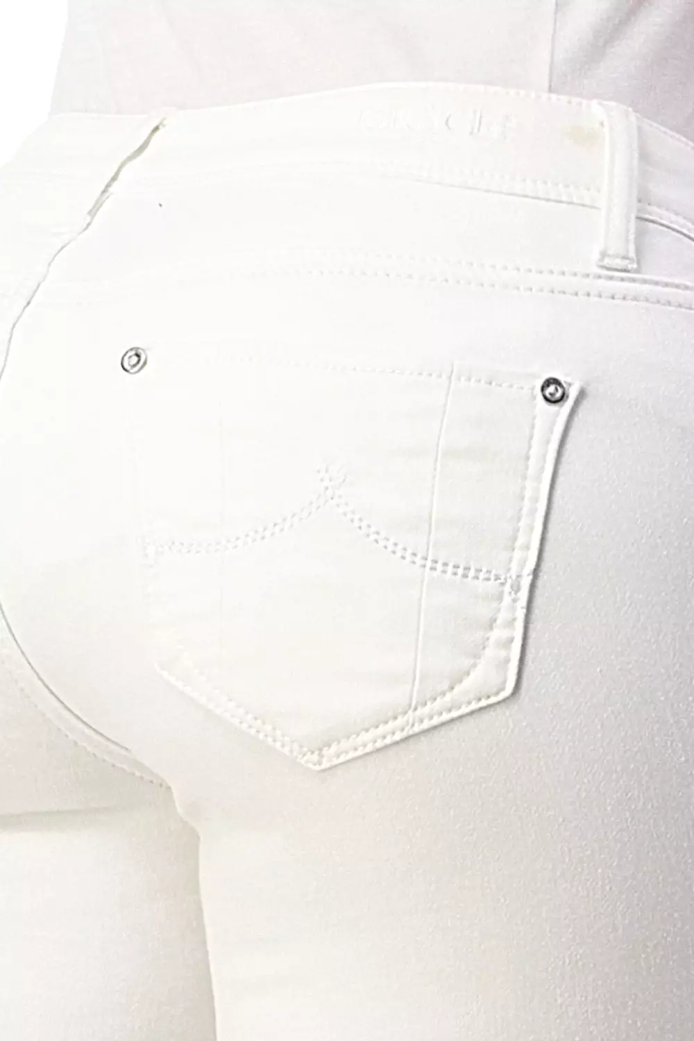 Basic White Soft Denim Mid Rise Skinny Jeans