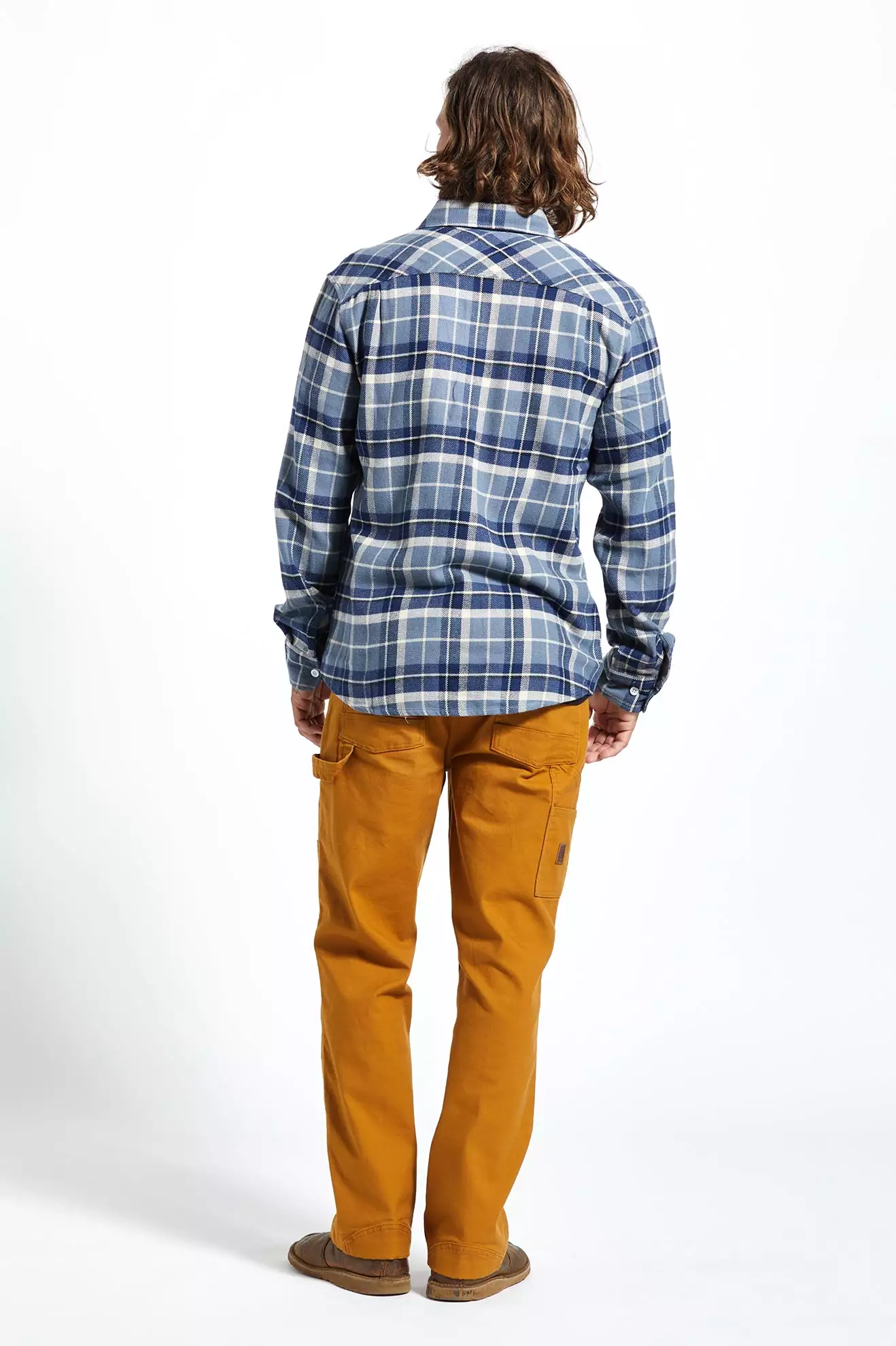 Bowery L/S Flannel - Flint Blue/Twilight Blue/Beige