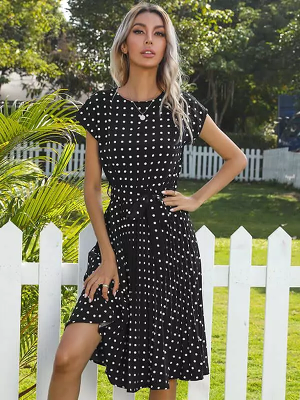 Casual Dotted Midi Dress