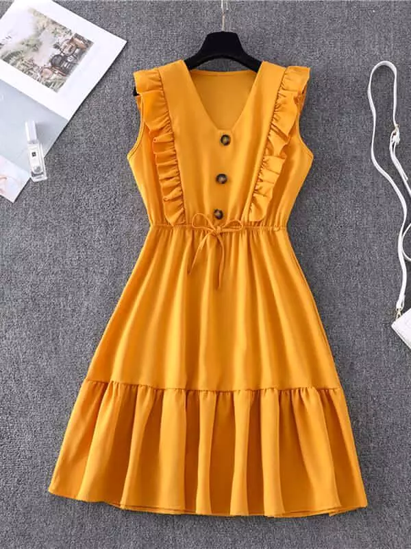 Casual Ruffle Women Mini Dress