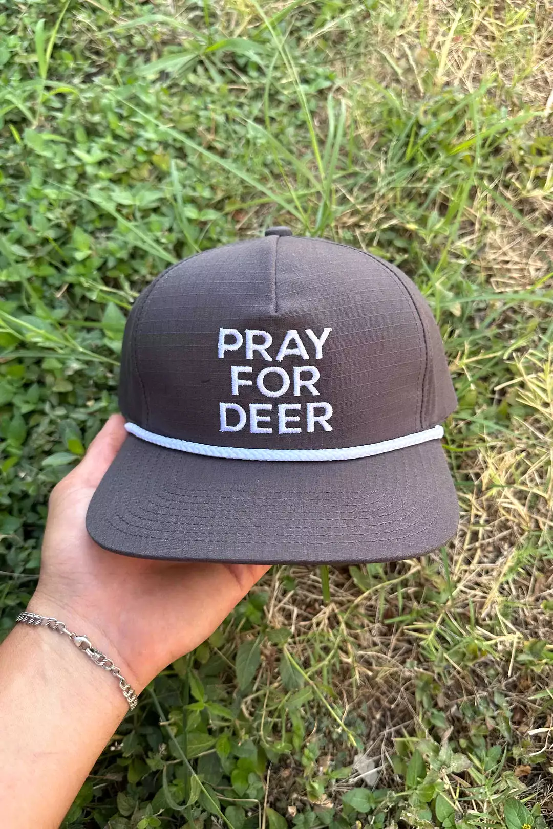 Charcoal Pray for Deer Cap *Burlebo