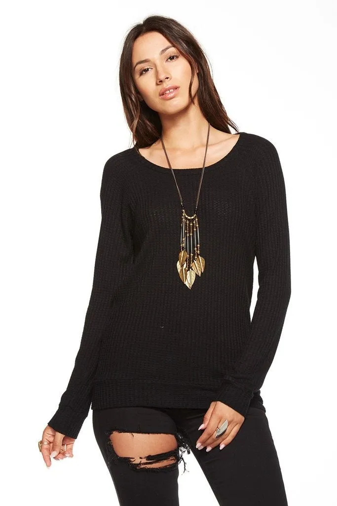 Chaser Waffle Thermal Drape Back Long Sleeve