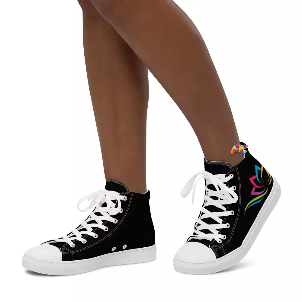 Colorful Lotus Women’s High Top Canvas Shoes