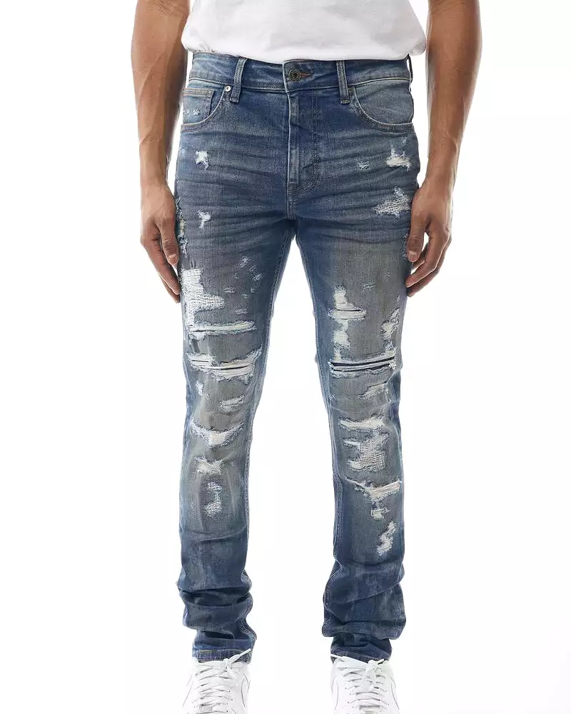 Distressed Washed Denim Jean