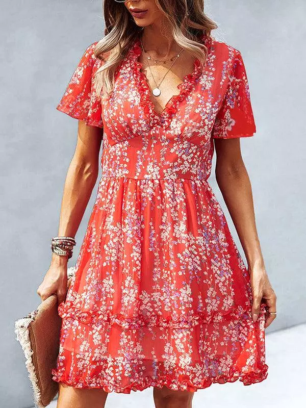 Floral Women Mini Day Dress