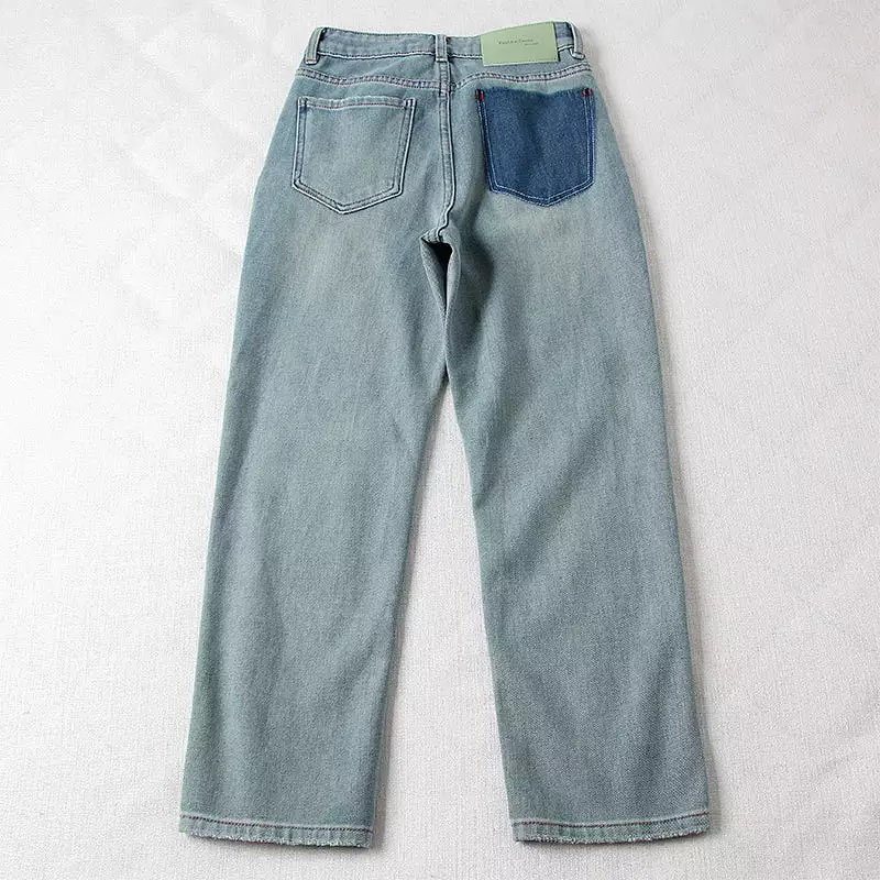 Four-way stretch Straight Leg jeans for women Denim pants