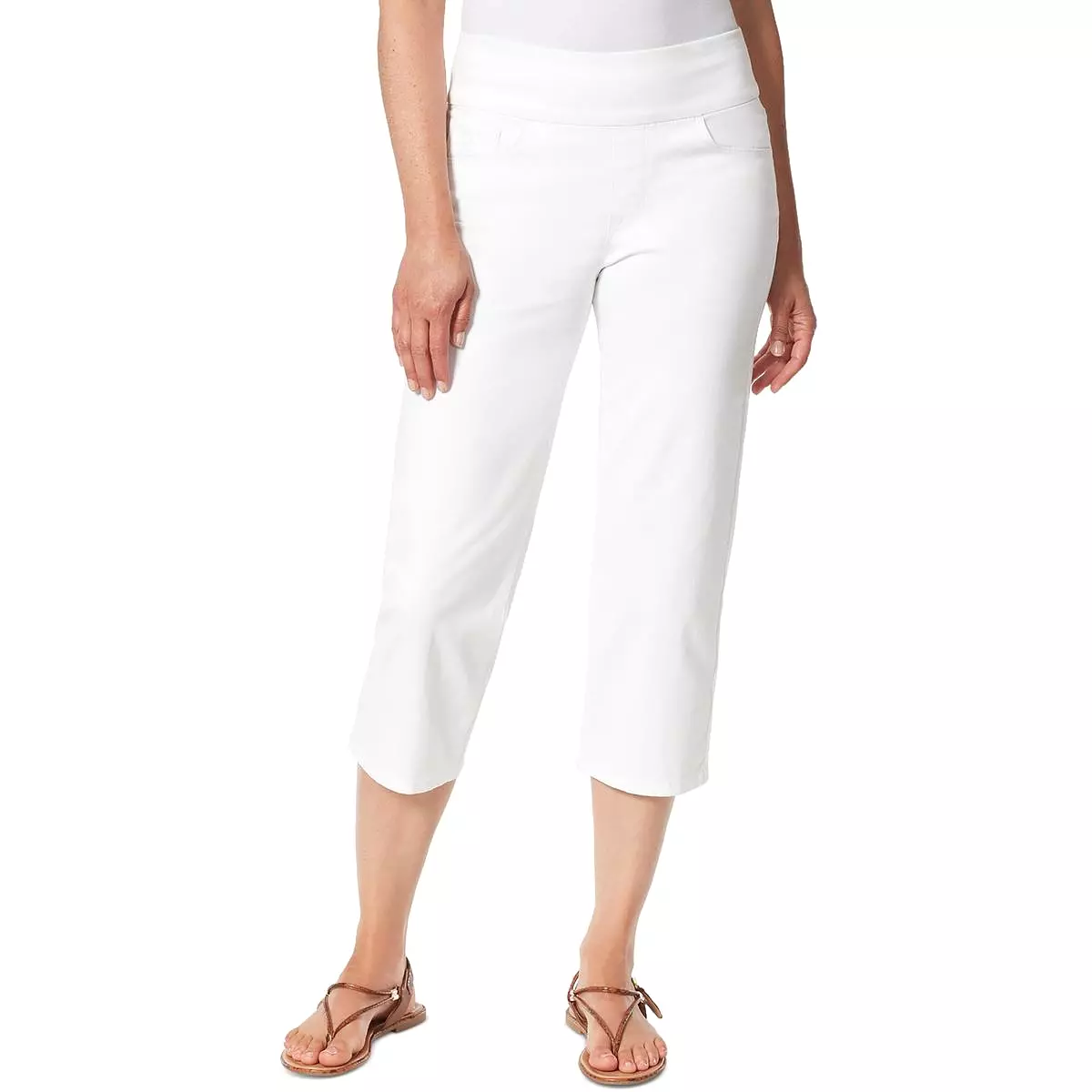 Gloria Vanderbilt Womens Stretch Solid Capri Jeans