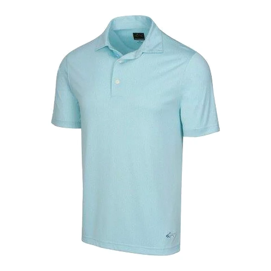 Greg Norman Men's Jacquard Polo - Aqua