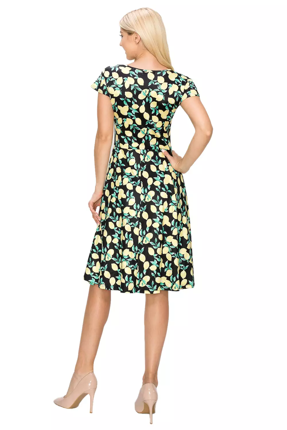 Haute Edition Women's Print V-Neck Skater Dress