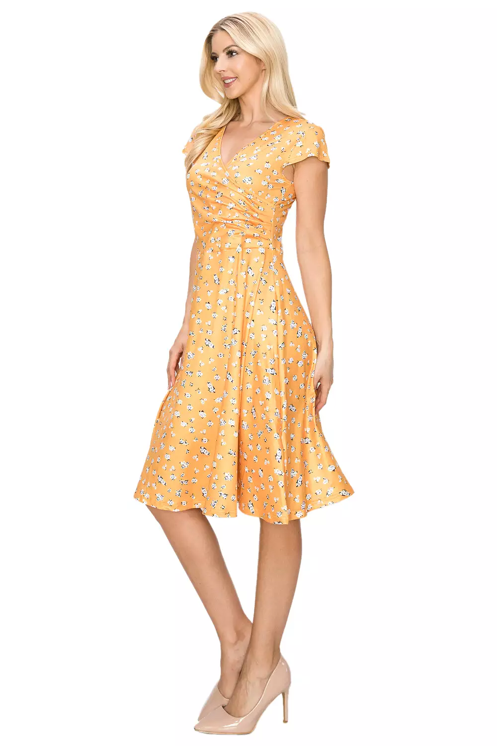 Haute Edition Women's Print V-Neck Skater Dress