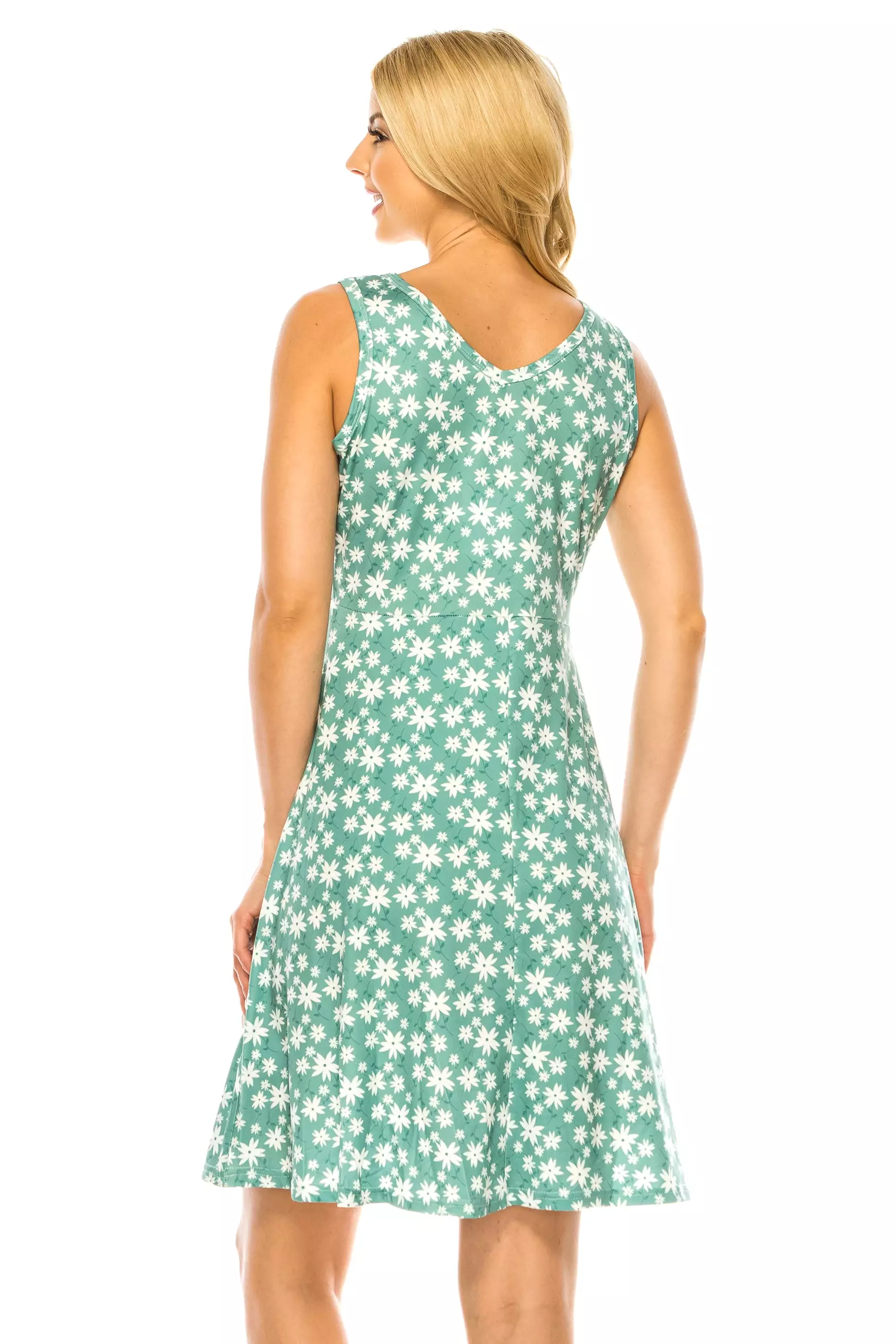 Haute Edition Women's Printed Floral Sleeveless Skater Dress