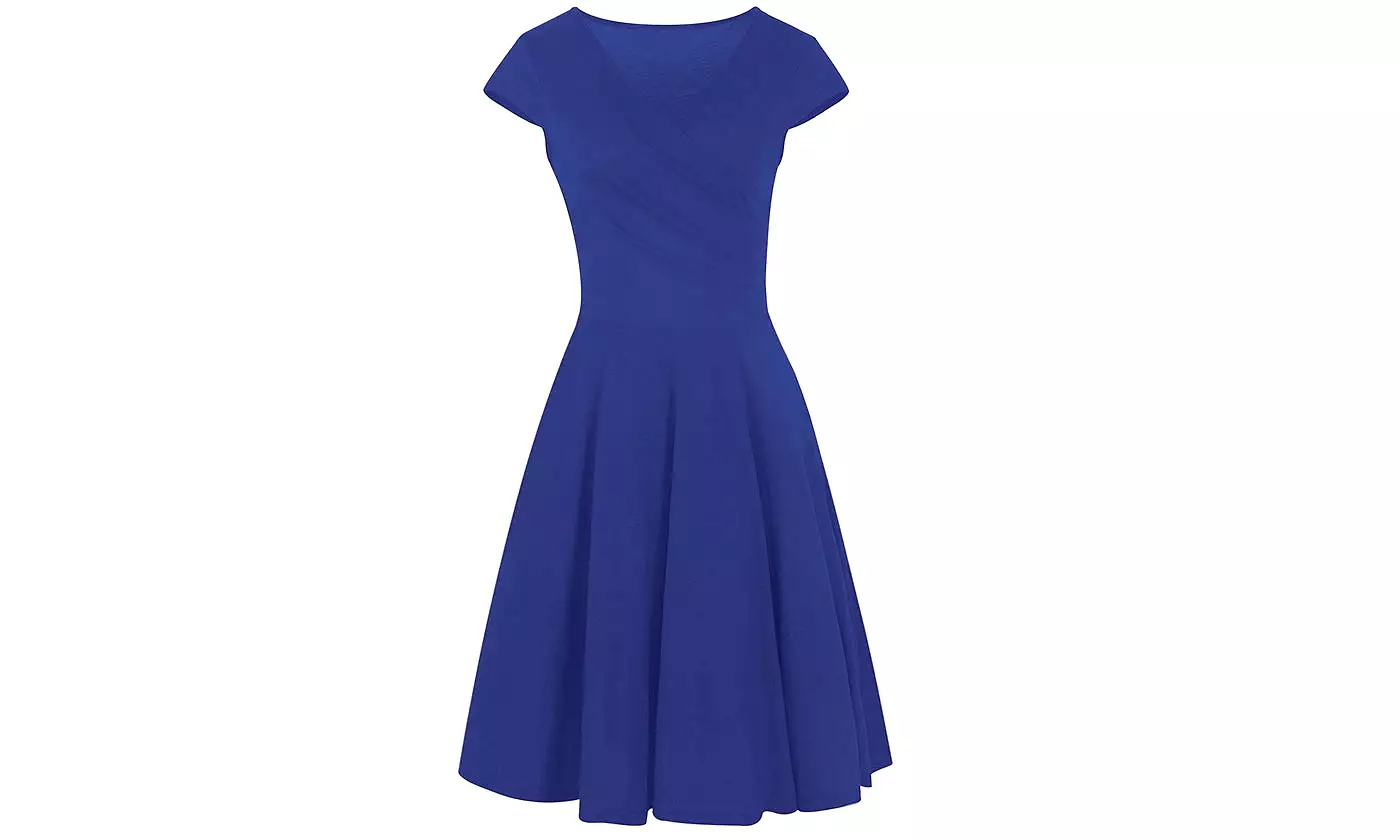 Haute Edition Women's Solid V-Neck Skater Dress