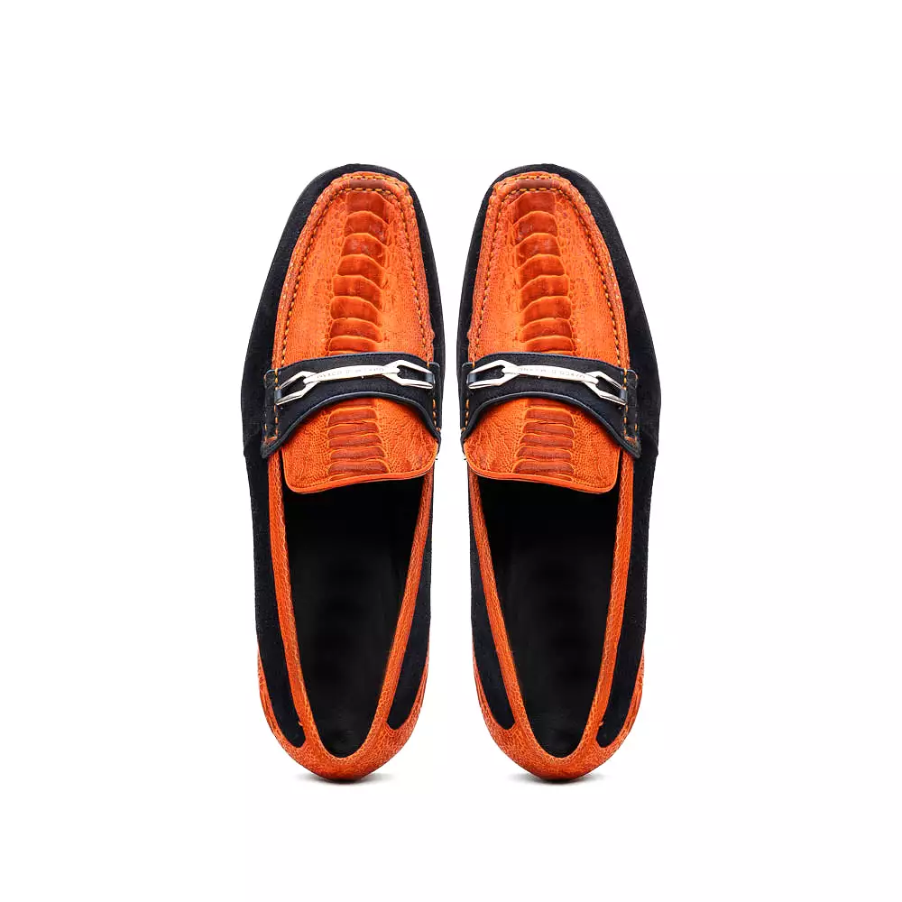 Hugo Ostrich - Orange/Blue