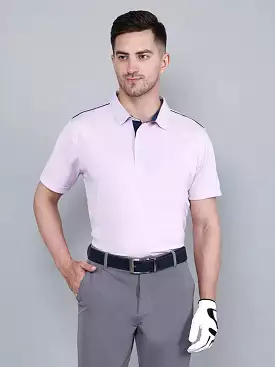 I-GOLF Men's Pink Printed Golf Polo T Shirt