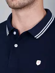 I-GOLF Men's Solid Stretchable Golf Polo T Shirt - Navy