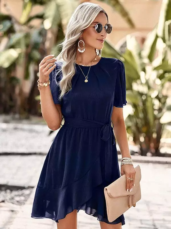 Layered Chiffon Mini Dress