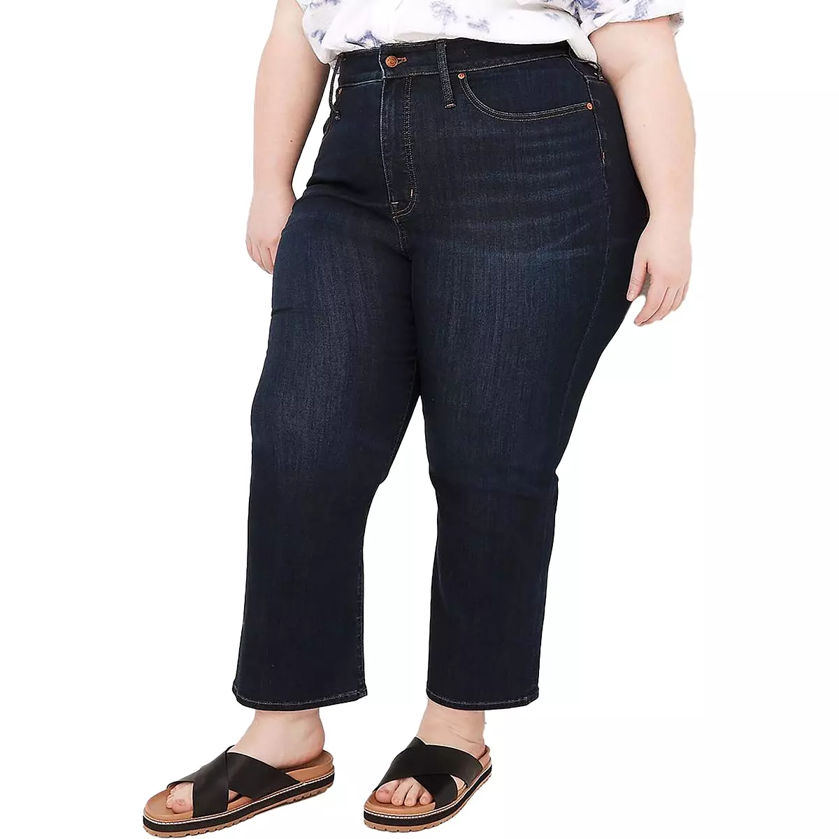 Madewell Womens Plus Tencel Curvy Cropped Jeans