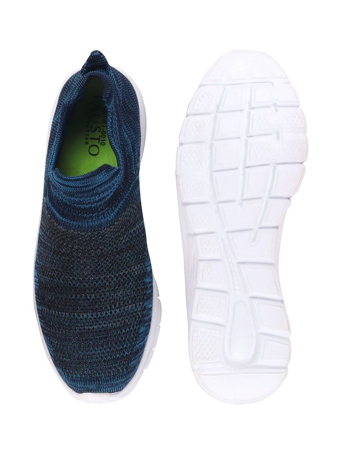 Men Blue Knitted Sports Walking Shoes