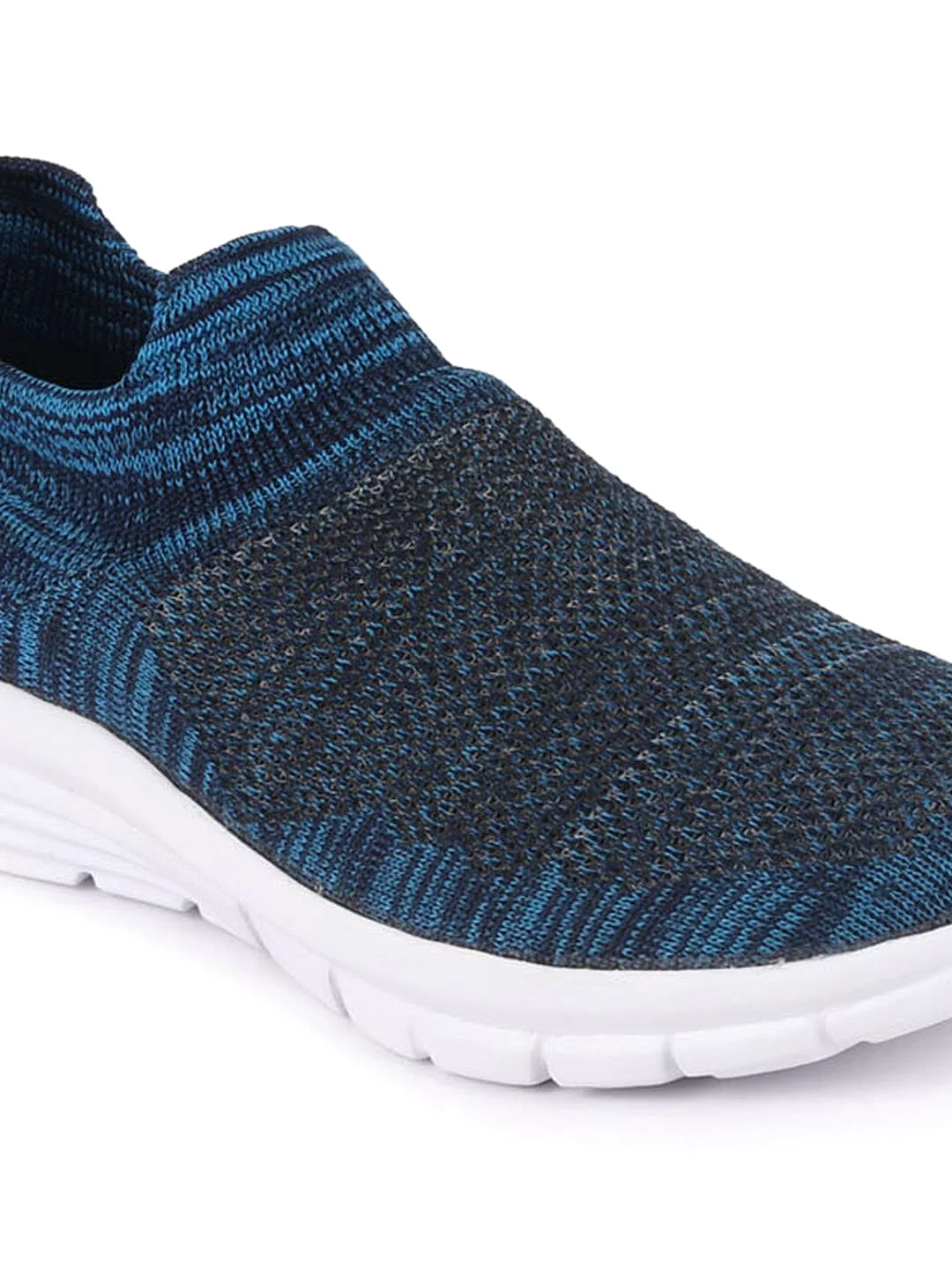 Men Blue Knitted Sports Walking Shoes