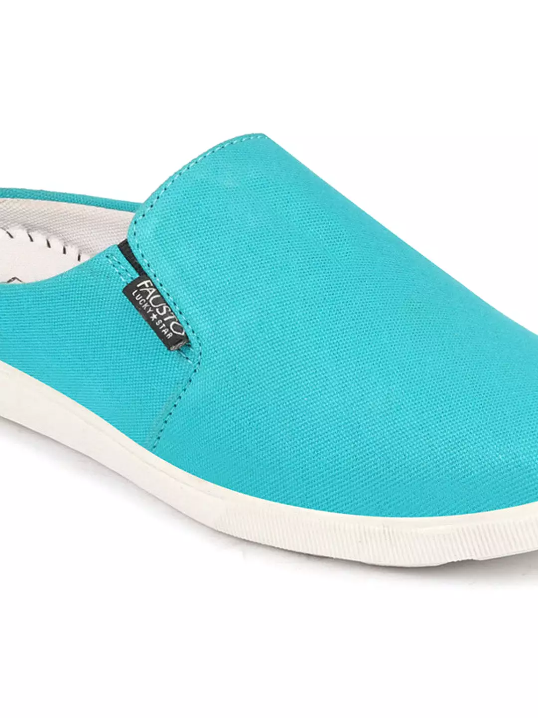 Men Sky Blue Casual Canvas Slip-On Shoes