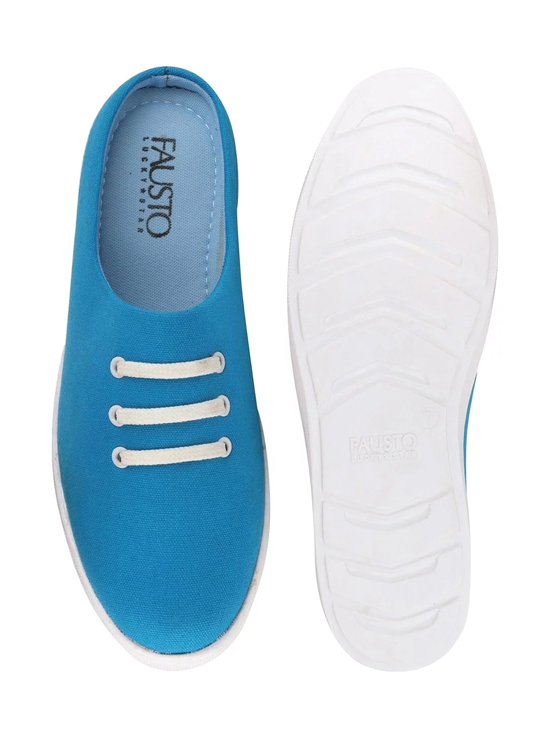 Men Sky Blue Casual Canvas Slip-On Shoes